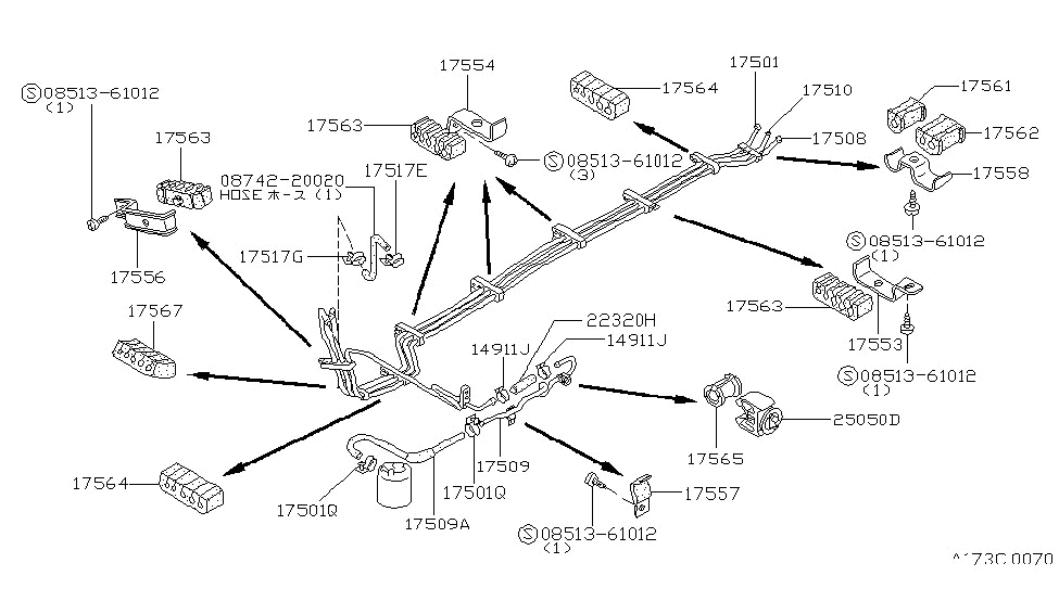 Nissan 17506-D1600 Tube-Fuel Feed