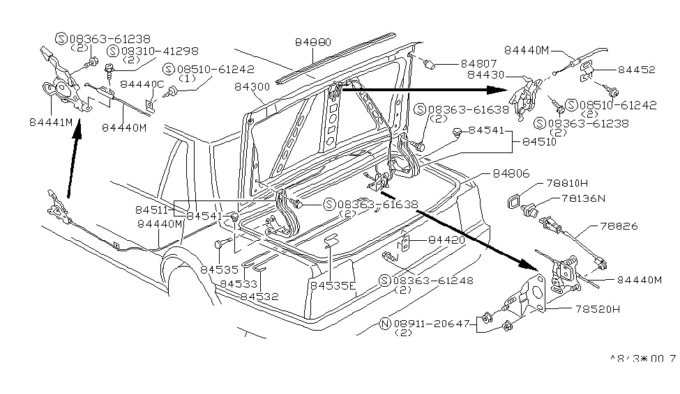 Nissan 84438-N7400 Clip-TORSIN-Bar