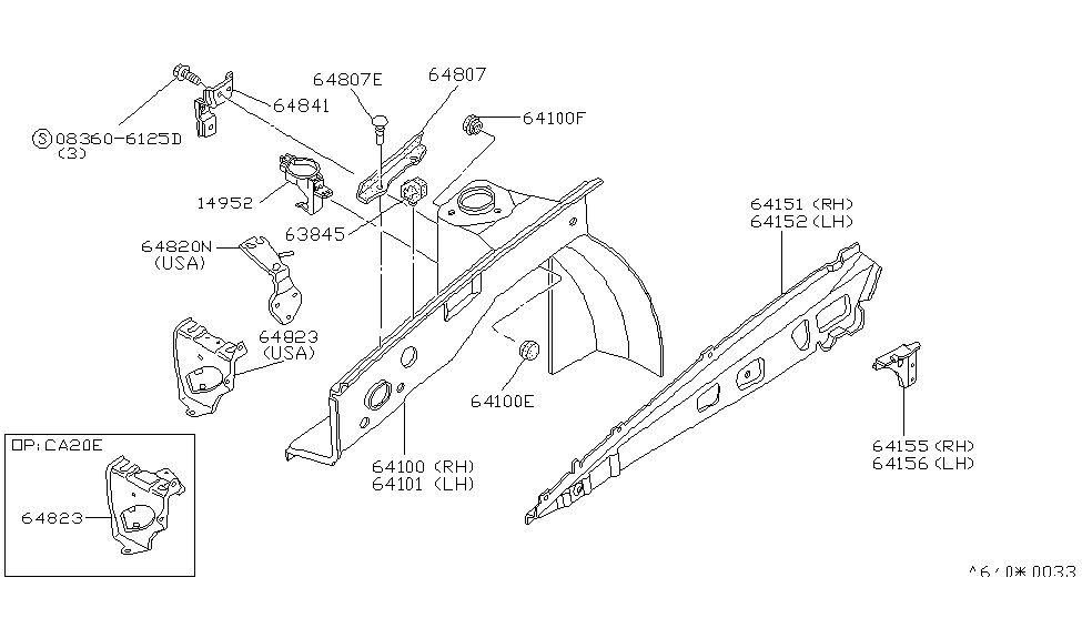 Nissan 64187-D0100 Brace Hood