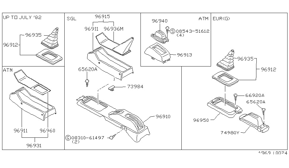 Nissan 96935-D2301 Boot Console