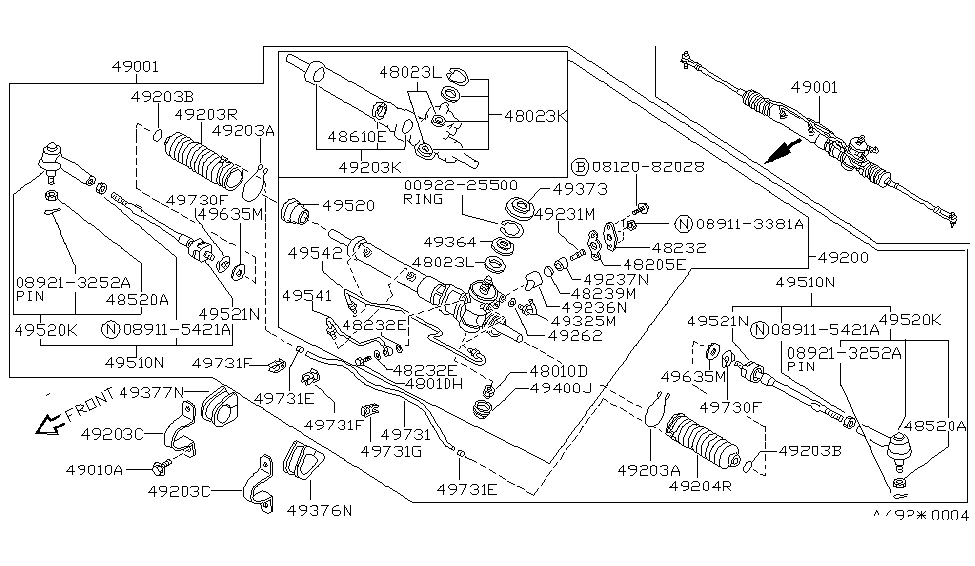 Nissan 48236-Q5200 Bearing YOKE