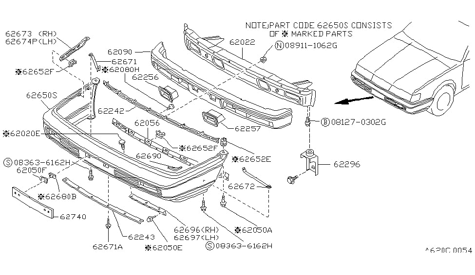 Nissan 62663-61A01 Bracket-Apron, LH
