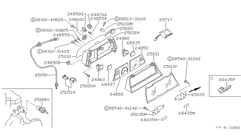 Nissan 25028-61A10 Plate Assembly Printed Circuit