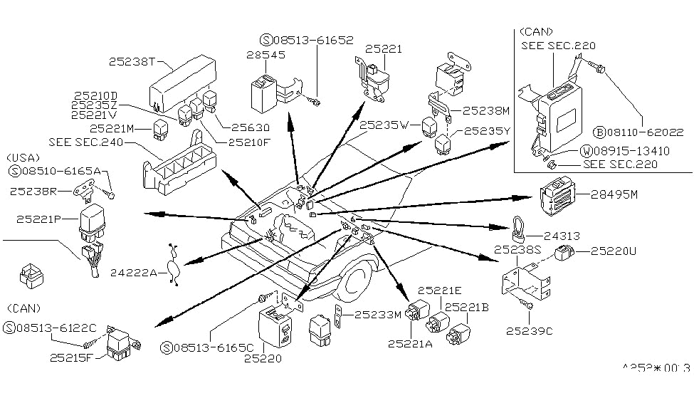 Nissan 25238-61A00 Bracket Relay