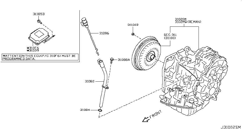 Nissan 3102M-1XC6BRE REMAN TRANSAXLE Assembly - Automatic