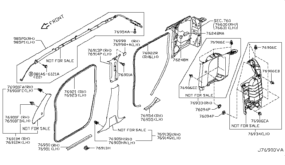 Nissan 73982-1FA1A Spacer-Front Pillar