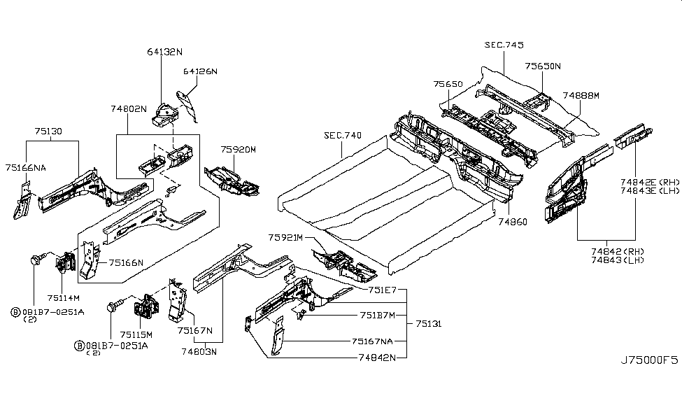 Nissan 751F7-1FD1A Bracket-Addon Frame,LH