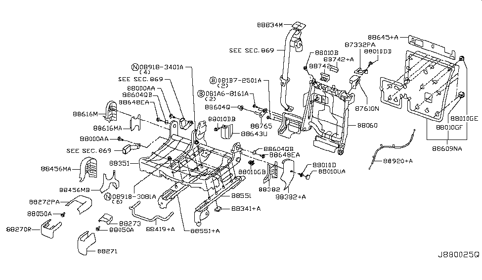 Nissan 88351-7FA4A Asm Frame Cushion 50% R2 And 3