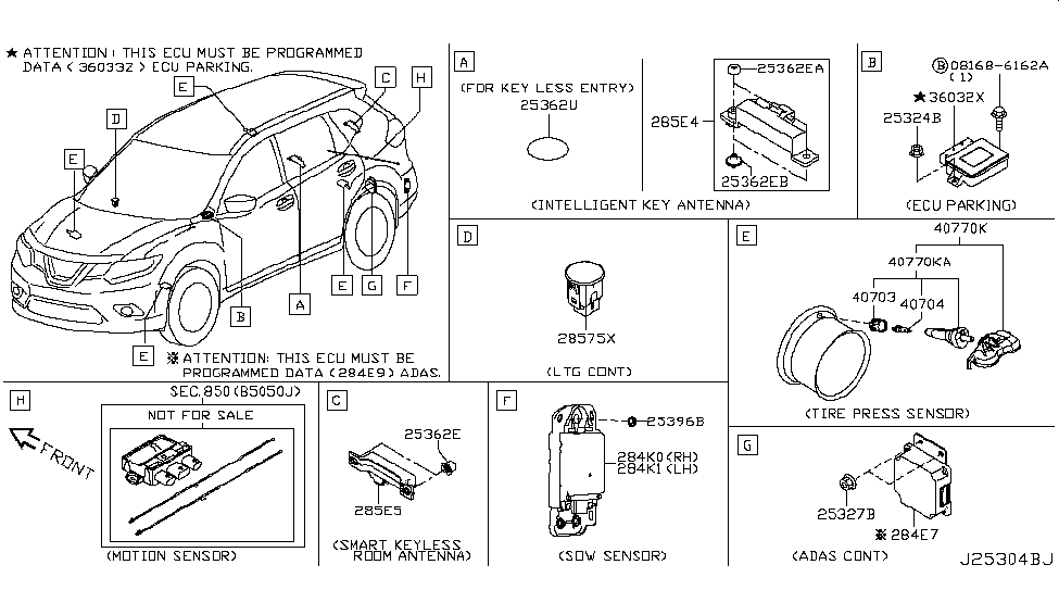 Nissan 284K1-6FL3A Sensor Assy-Side Obstacle Warning