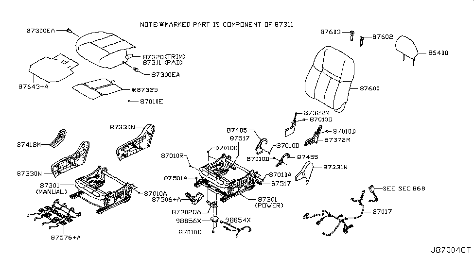 Nissan 87302-7FA7A Bracket Connector