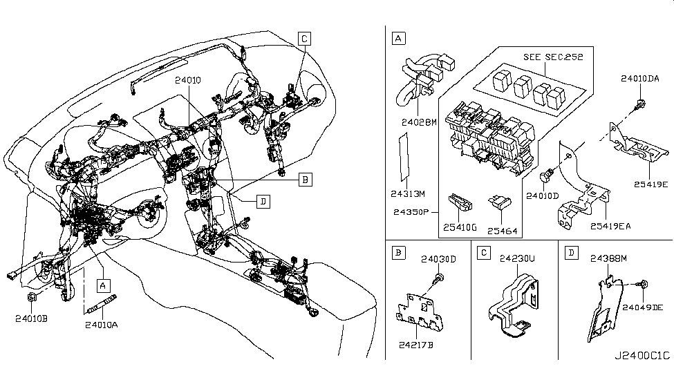 Nissan 24018-6FK0A Harness-Sub,Main