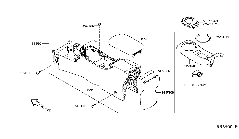 Nissan 96943-3NF0A Indicator Frame-Auto Trans Control