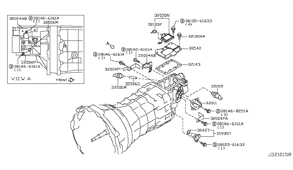 Nissan 31377-CD80B Bolt Hex Package 8