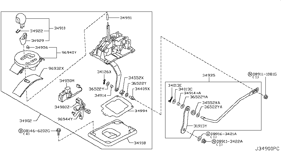 Nissan 34980-1EA1A Park Position Switch