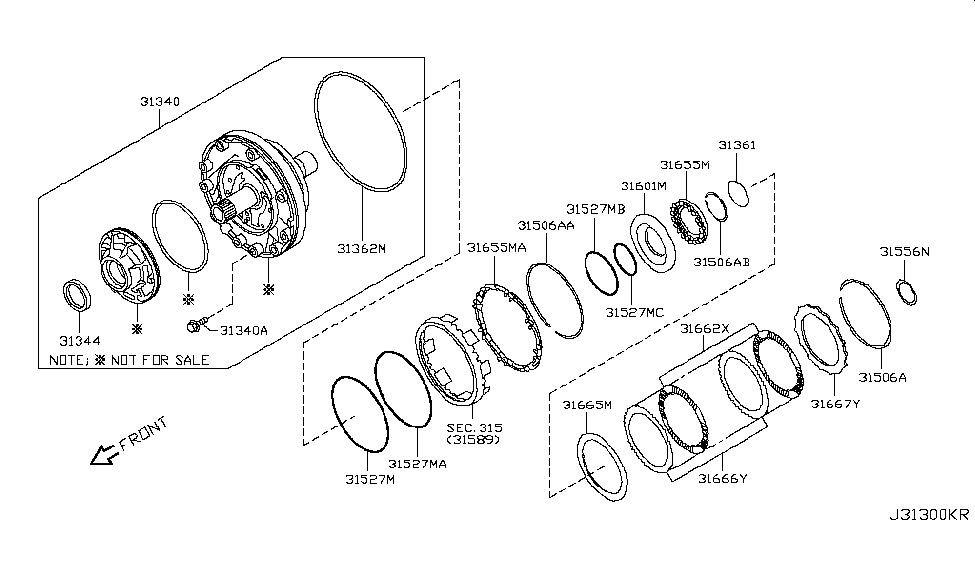 Nissan 31527-1XJ0C Seal-Lathe Cut Ring