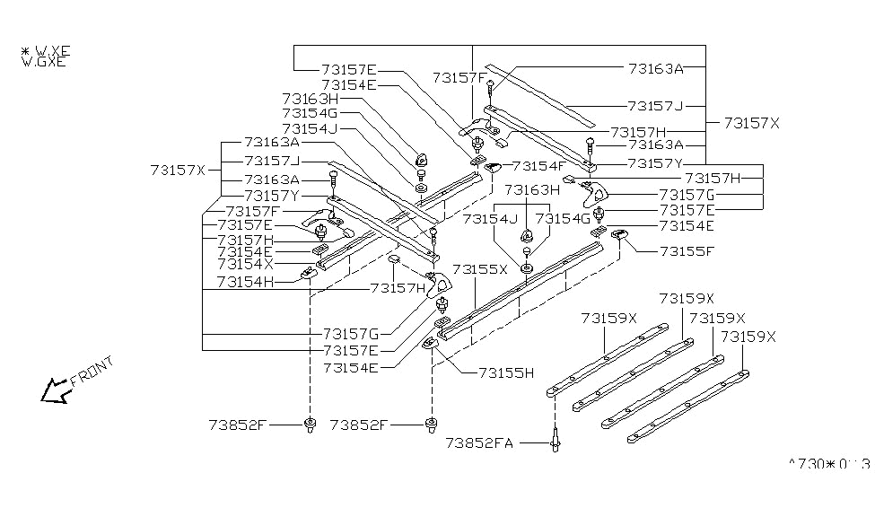 Nissan 73159-6B000 SKID Inner Assembly