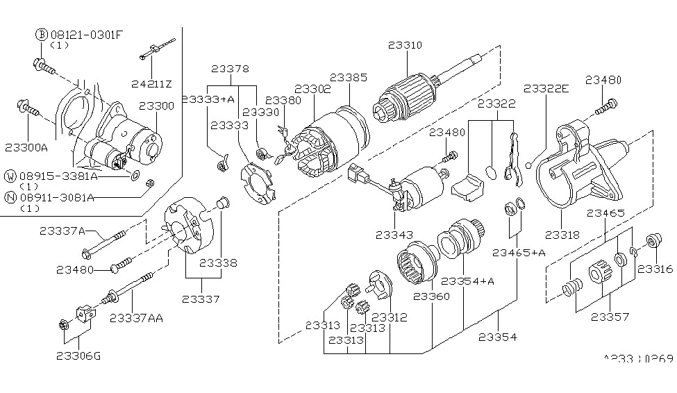 Nissan 23340-0B711 Bolt-Through