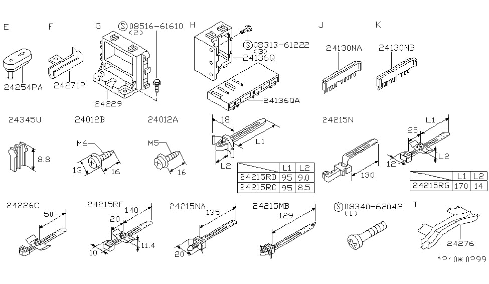 Nissan 24345-0B000 Plug-Terminal,Rubber