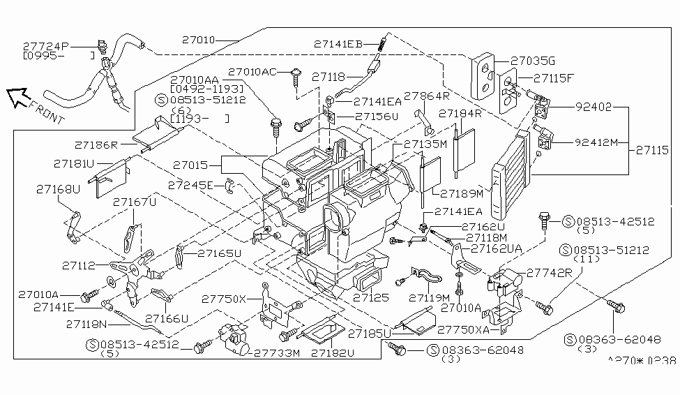 Nissan 27148-0B000 Support-Heater Core