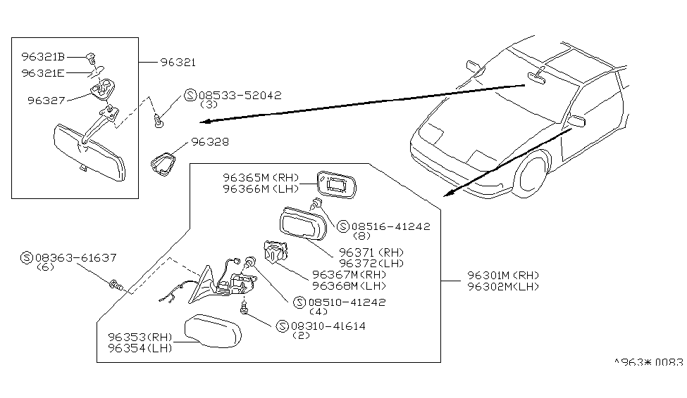 Nissan J6371-30P00 Cover-Mirror Body,RH