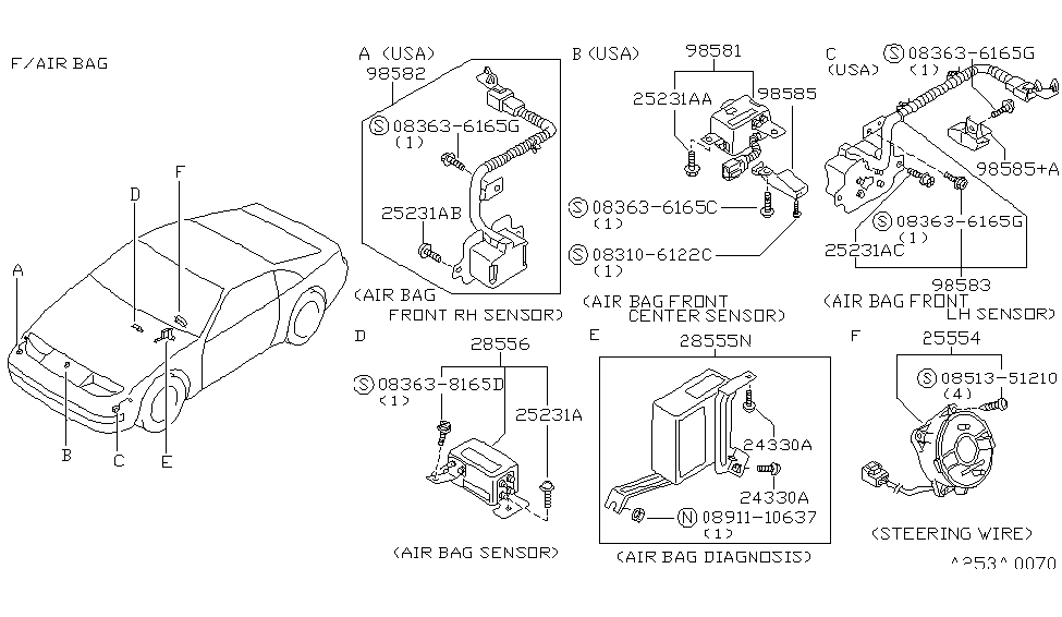 Nissan B8556-46P00 Sensor-Air Bag