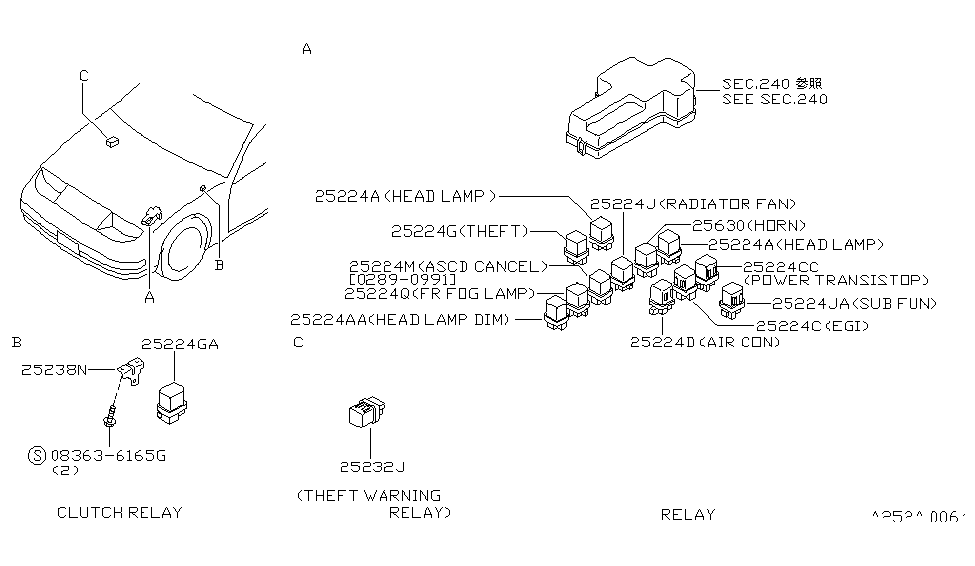 Nissan 25238-30P00 Bracket-Relay