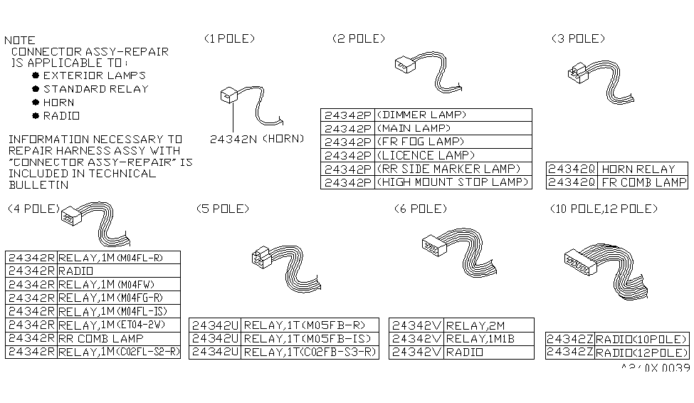 Nissan B4344-0MFL1 Connector Assy-Harness Repair,4P