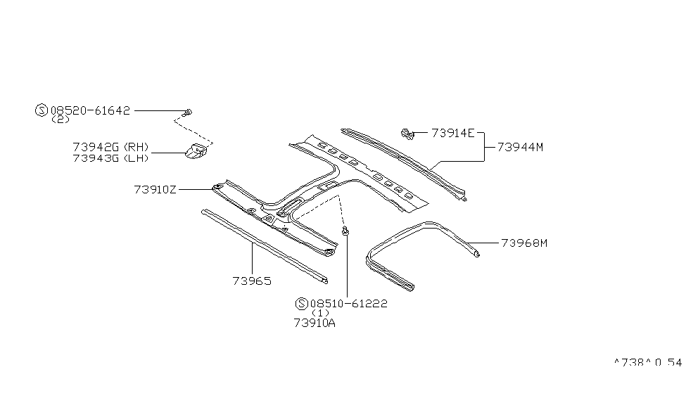 Nissan 73968-30P03 WELT-Roof