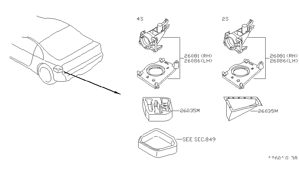 Nissan 26081-30P00 Control-Head Lamp