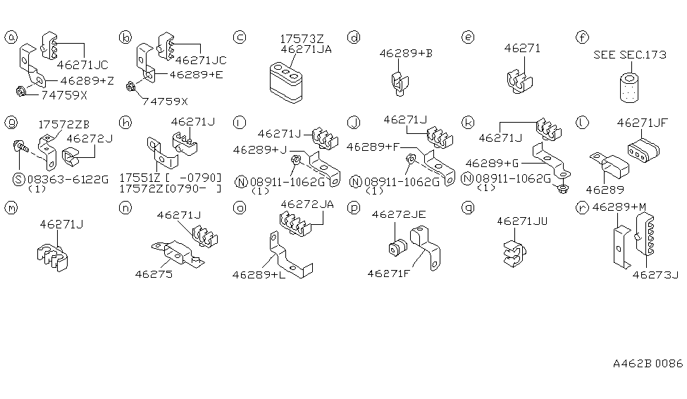 Nissan 46289-32P11 Clamp