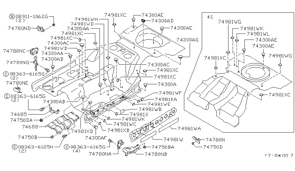 Nissan 74780-40P03 Insulator-Thermal