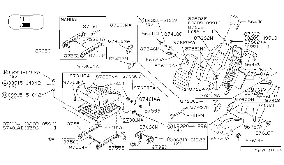 Nissan 86411-30P01 Cap-Seat Back