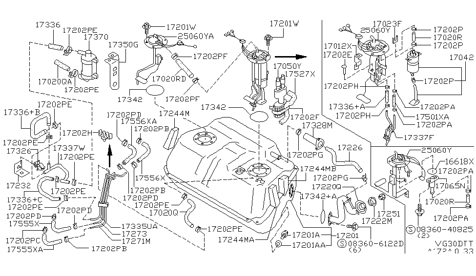 Nissan 17271-30P00 Tube Assy-Fuel Tank Outlet