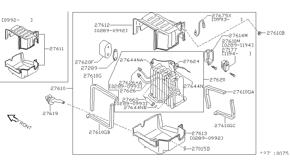 Nissan 27285-30P00 Case-Upper,Cooling Unit