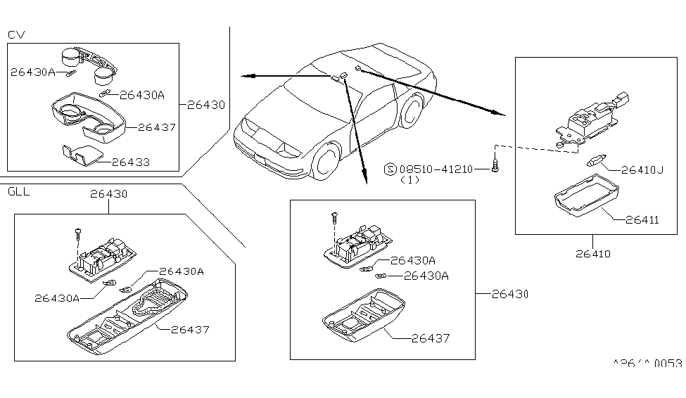 Nissan 26432-46P00 Cover-Map Lamp