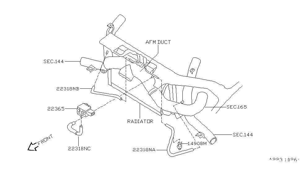 Nissan 22320-48P00 Hose Vacuum CONTORL A