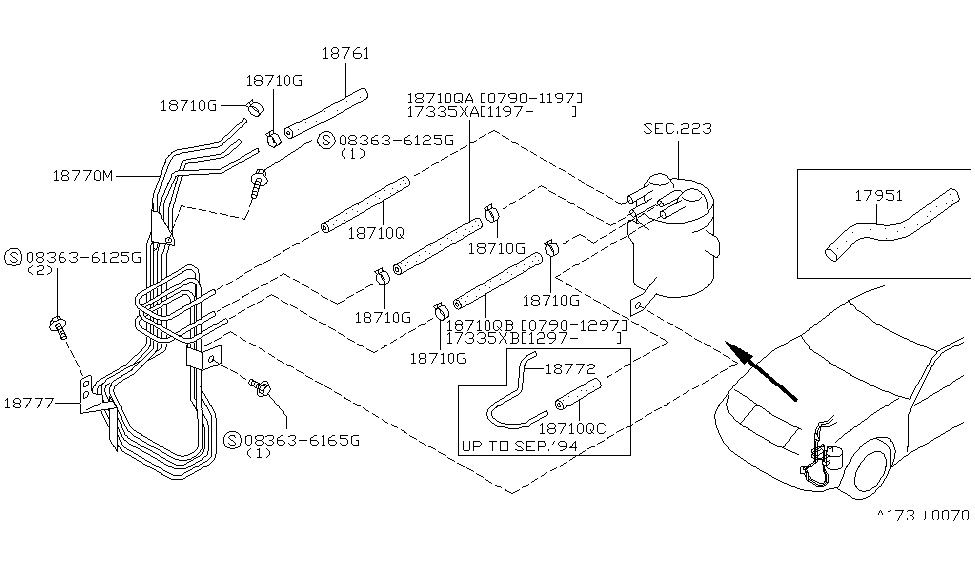 Nissan 18770-44P00 Tube Assy-Emission Control