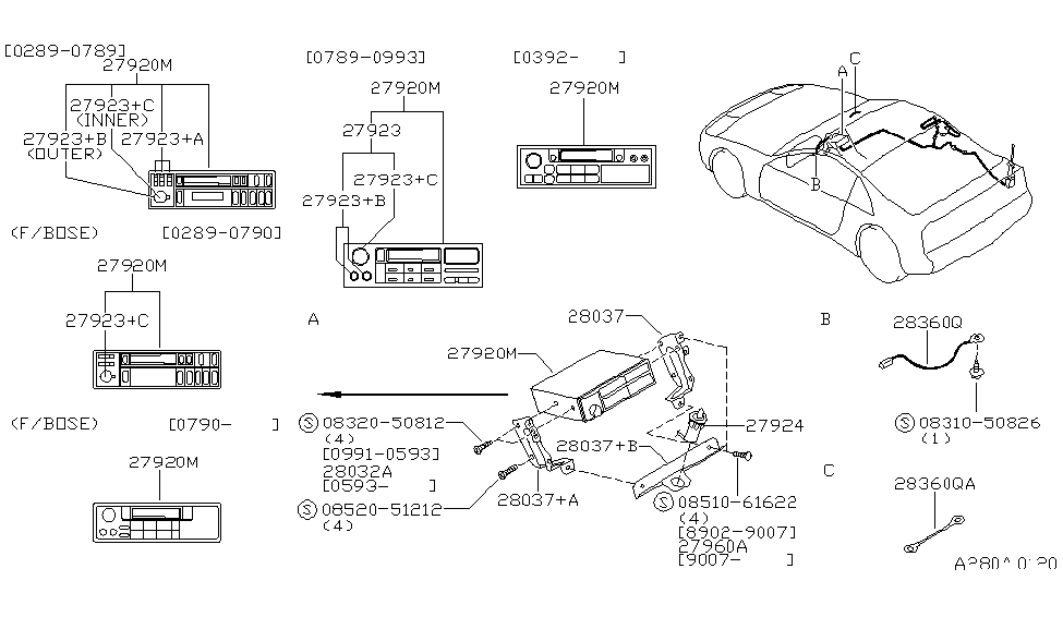 Nissan 28038-48P00 Bracket-Radio