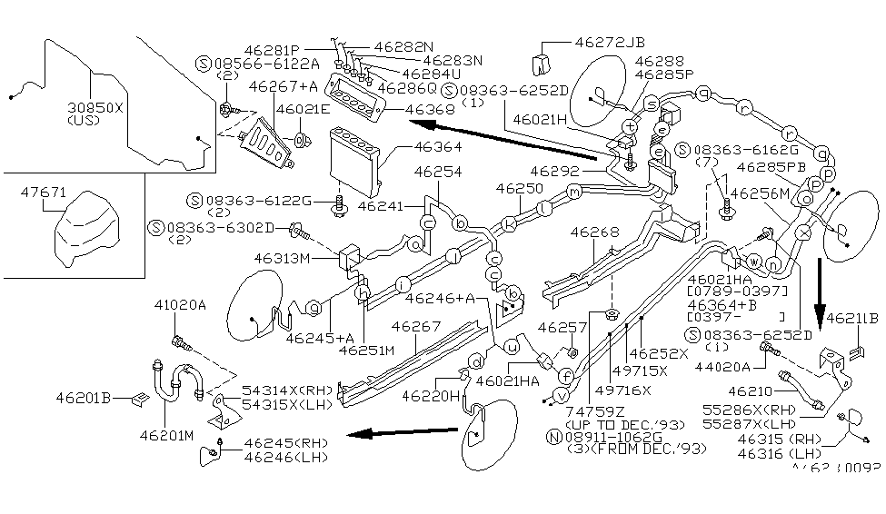 Nissan 46285-48P10 Tube Assy-Brake,Actuator Rear Out