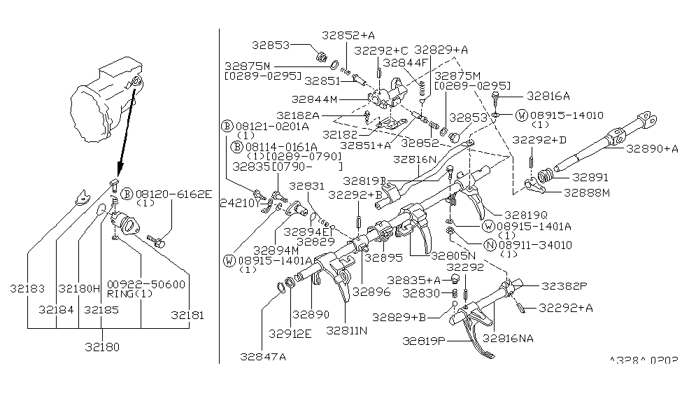 Nissan 32875-30P01 Seat Control Lever