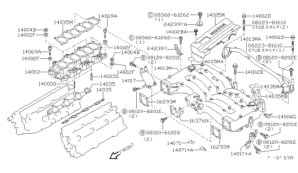 Nissan 14875-30P01 Connector Vacuum