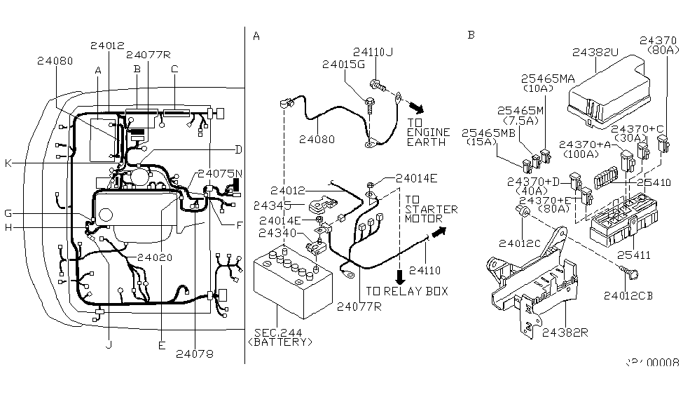 24011-4S100 | Genuine Nissan #24011-4S100 HARNESS ASSY-EGI
