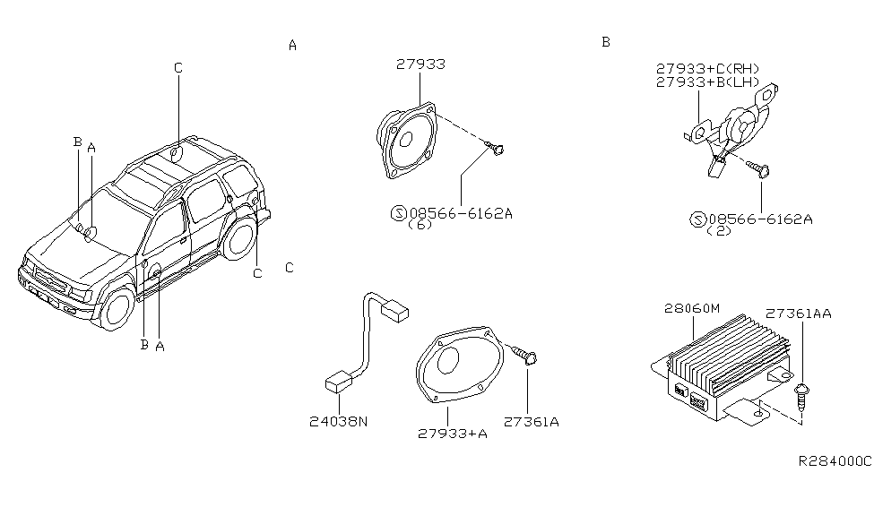 Nissan 24019-7Z800 Harness-Speaker