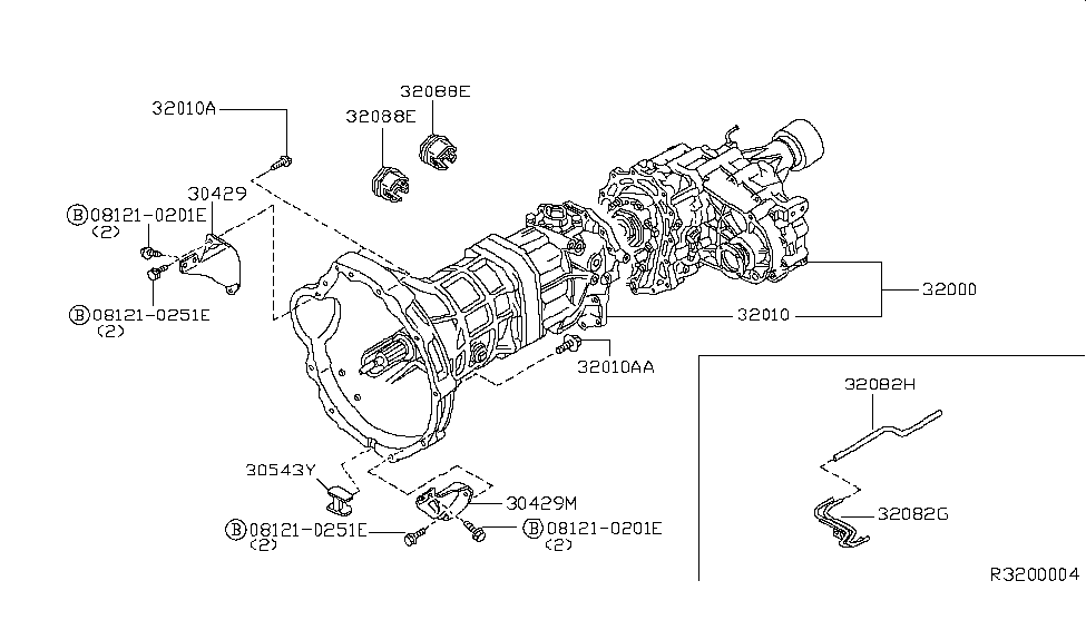 Nissan 320A0-4S110 Manual Transmission Assembly