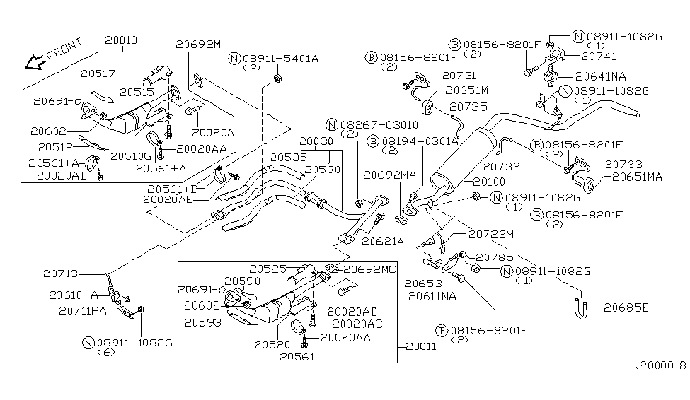 Nissan 20735-9Z800 Bracket-Exhaust Mounting