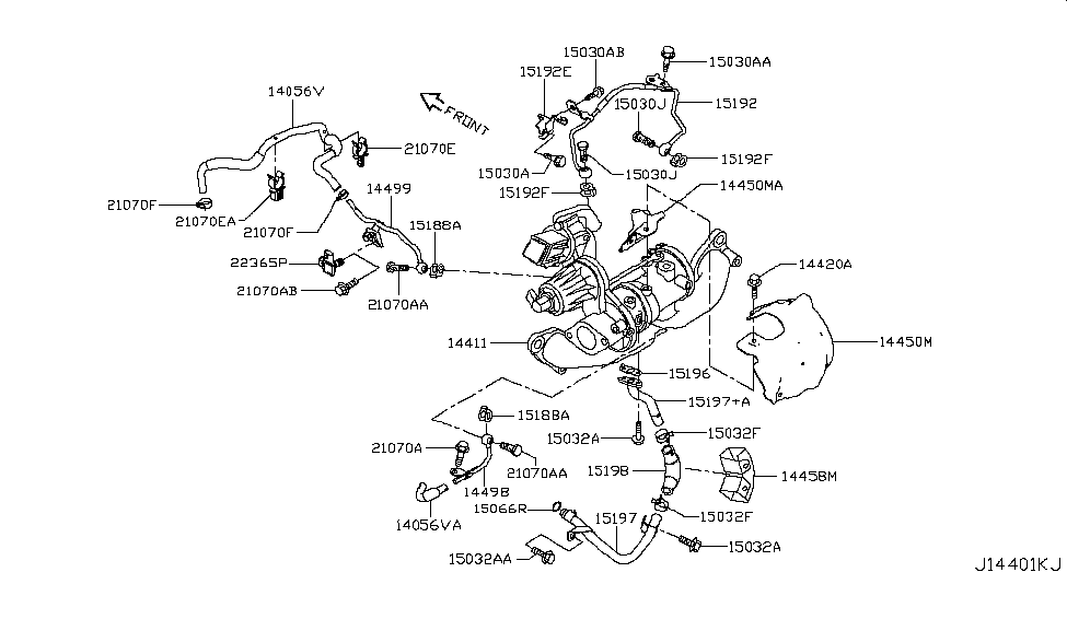 Nissan 14055-BV80E Hose-Water