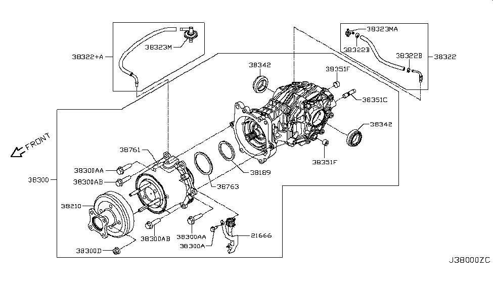 Nissan 38321-3JA0A Bolt