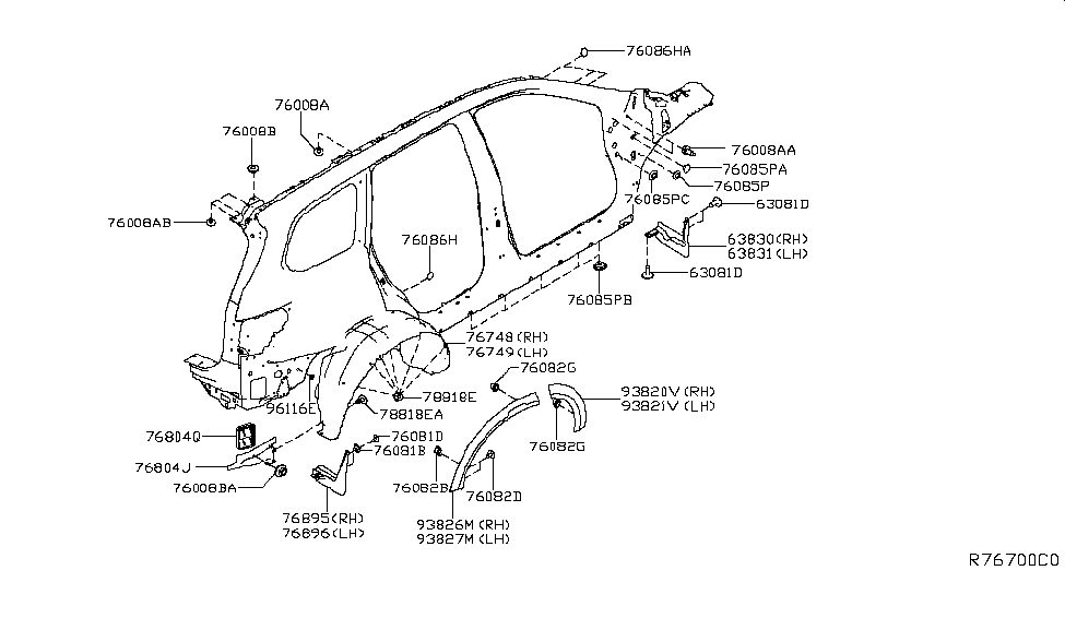 Nissan 93829-1A40A Over Fender-Rear,LH