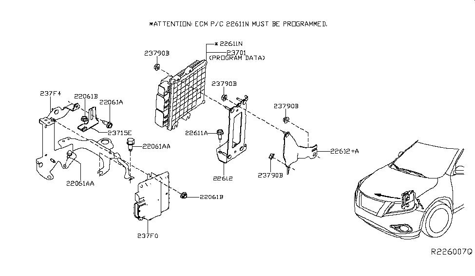 Nissan 237F4-6KA0A Bracket-VTC Control Unit