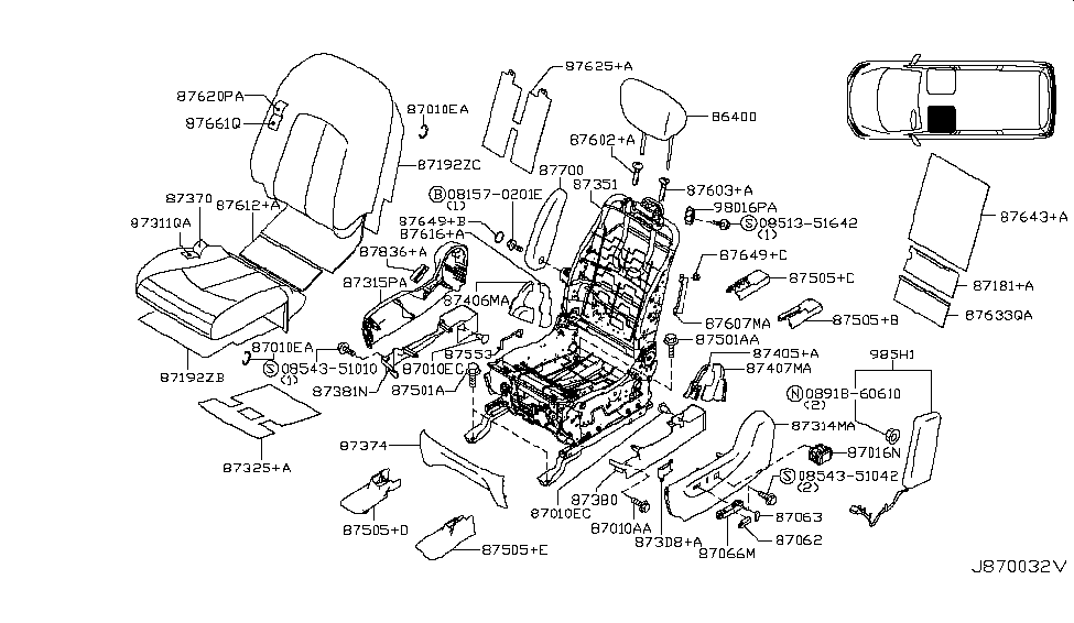 Nissan 87181-1JB7C Bar STOPPER